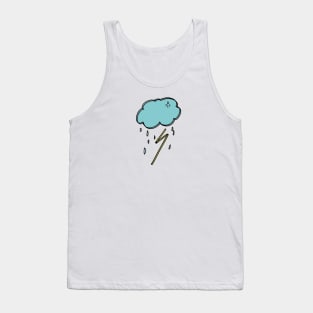 Cloud Rainy Thunder Hand Drawing Tank Top